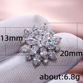 Tesuivra Lightweight Double Sunflower Cubic Zirconia Stud Earrings for Women, Copper, Cubic Zirconia