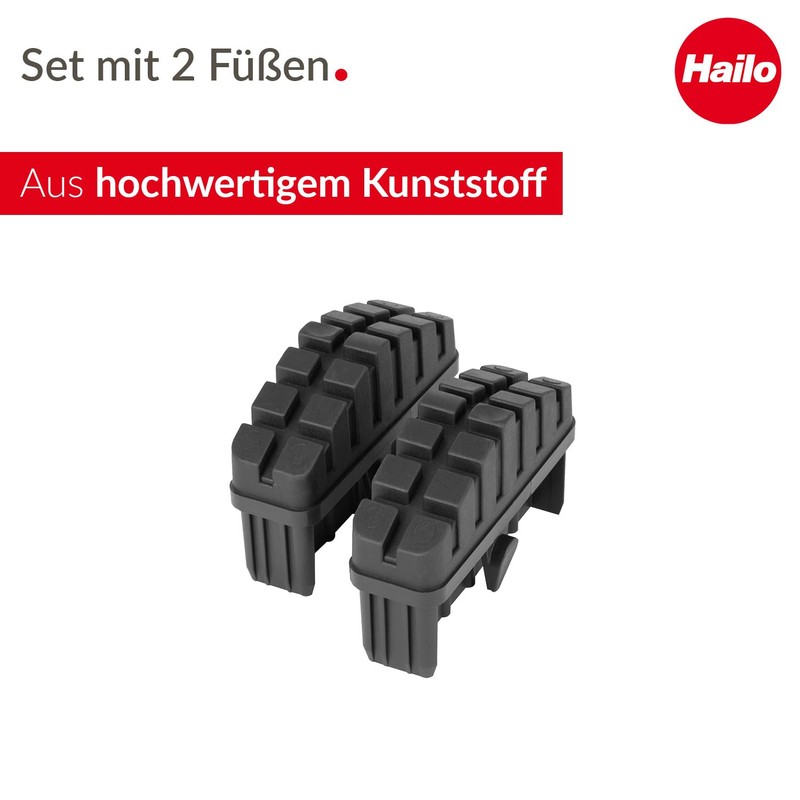 Hailo Foot Set for Spar 72 x 25 mm Black