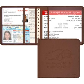 NoBrand Insurance and Registration Holder, 5.5 x 5 Inch PU Leather Vehicle Glove-Brown