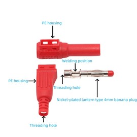 Lzzvibo 10sets Wire Solder DIY Type Insulation 90 Degree Banana Plugs Right Angle 4mm Banana Plug Male Connectors for Multimeter Leads Test Probes Adapter