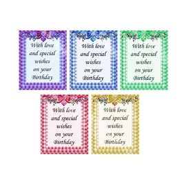 Birthday Card Making Toppers Gingham Craft Embellishments x 5