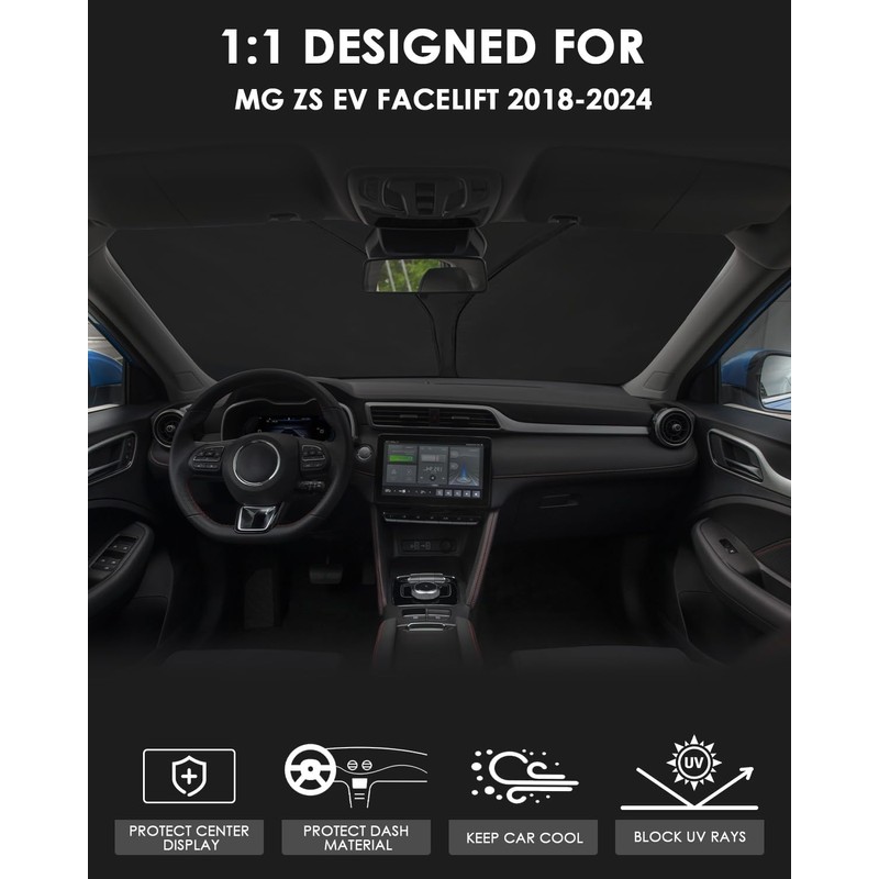 WEIPIN Sun Protection Front Screen Compatible with MG ZS EV