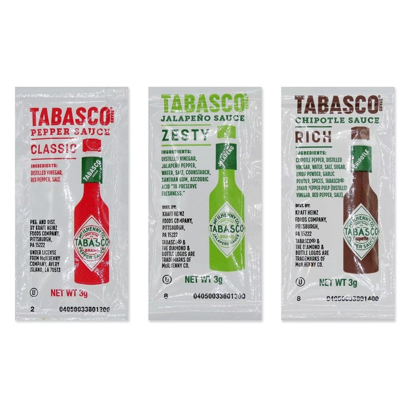 TABASCO® Hot Sauce Portion Packet 3 Gram - 200/Case (select