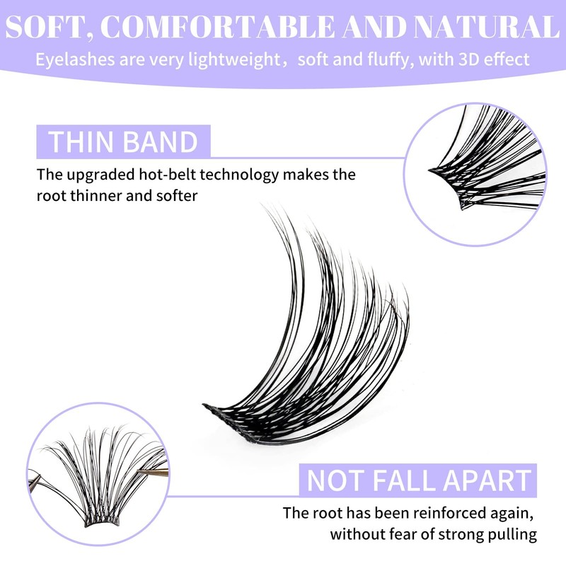 DIY Lash Clusters D Curl Fluffy Wispy Eyelash Extensions