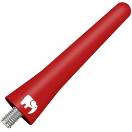 ONE250 2.5" inch Short Copper Core Antenna, Compatible with Jeep Wrangler JK JKU JL JLU Rubicon Sahara Gladiator Renegade Cherokee (2007-2024) - Designed for Optimized FM/AM Reception (Red)