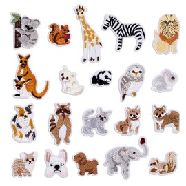 Pack of 20 Ironing Patches, Forest Animals Appliques for Sewing, Sewing Set for Children, Boys, Boys, Sew-On Patches, Iron-On Patches, Iron-On Patches, Iron-On Patches for DIY Hat, Bag, Jeans, T-Shirt