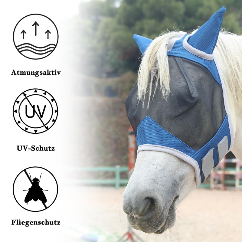 Gallopoff Fly Mask Horse, Horse Mask with Ears Protector Protection,