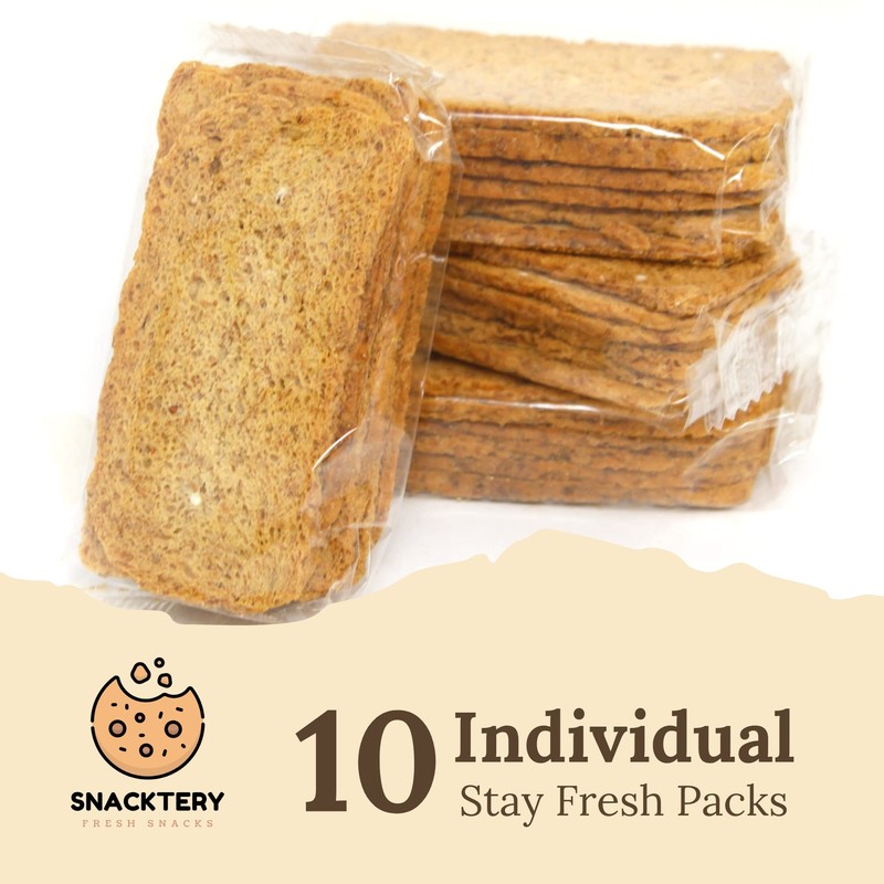 Snacktery Multigrain Melba Toast Crackers - All Natural Thin and
