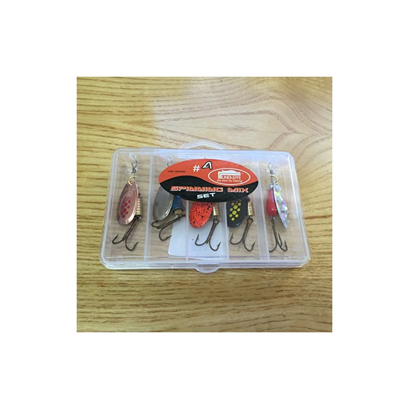 Lidsters 5 Spinners Size 2 in pocket lure box Ideal