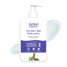 Aravi Organic Aravi Organic 10% AHA + 1% BHA Exfoliating Body Lotion - Glycolic & Lactic Acid Body Lotion with Niacinamide - Smooths Rough & Bumpy Skin with Anti-Aging - 6.76 Fl Oz / 200ml