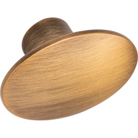 Furnipart Dome Furniture Knob 50 x 36 mm Oval Ideal as Drawer Knob Die-Cast Brass Brushed Brass