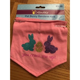 New! Pet Bunny Bandanna Size XS/ S Pink “ You Crack Me Up!”