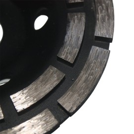 5" Double-Row Diamond-Cup Grinding-Wheel for Mastic Coating Removal Stone Concrete Granite
