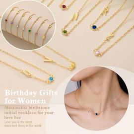 Birthstone Necklace for Women 14K Gold Plated Initial D Necklace August Birthstone Jewelry Dainty Choker Necklace Peridot Birthday Gifts for Sister Daughter Birthstone Jewelry