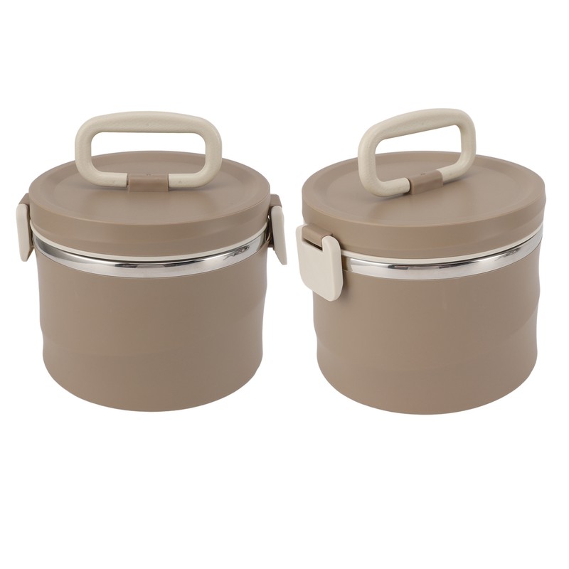 Insulated Food Container 304 Stainless Steel PP Stackable Portable Round