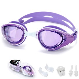 Nearsighted Swim Goggles, Anti-Fog, Dual Strap, Auto Buckle, Short Sighted Swimming Goggles for Men Women Adult Junior