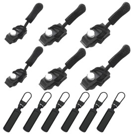 Alluring Zip Zipper, Pack of 6 Replacement Parts Zip Zipper, Metal Zip Puller, Zip Pendant for Purse, Dresses, Jeans, Suitcase, Luggage