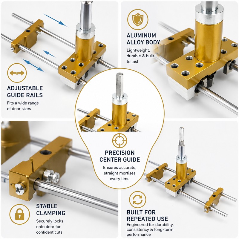 Door Lock Mortise Jig Kit for Wooden Doors – Precision