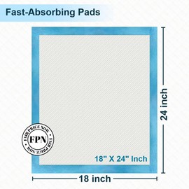 FPN Pet Training Pads 18x24 Inch, 100-Pack - Ultra-Absorbent, Leak-Proof, Fast-Drying, 5-Layer Protection, Anti-Slip, Odor Control for Dogs, Cats - Ideal for All Pets (100, 18x24 in - Medium)