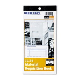 Material Requisition Book, 4 1/4 x 7 7/8, Two-Part Carbonless, 50-Set Book, Sold as 2 Each