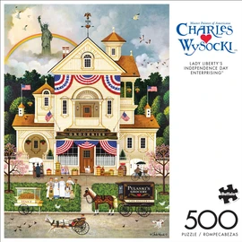 Buffalo Games - Charles Wysocki - Lady Liberty's Independence Day Enterprising - 500 Piece Jigsaw Puzzle for Adults -Challenging Puzzle Perfect for Game Nights