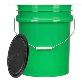 House Naturals 5 Gallon Plastic Food Grade Bucket with Lid Cover, Made in USA Container (Pack of 4)