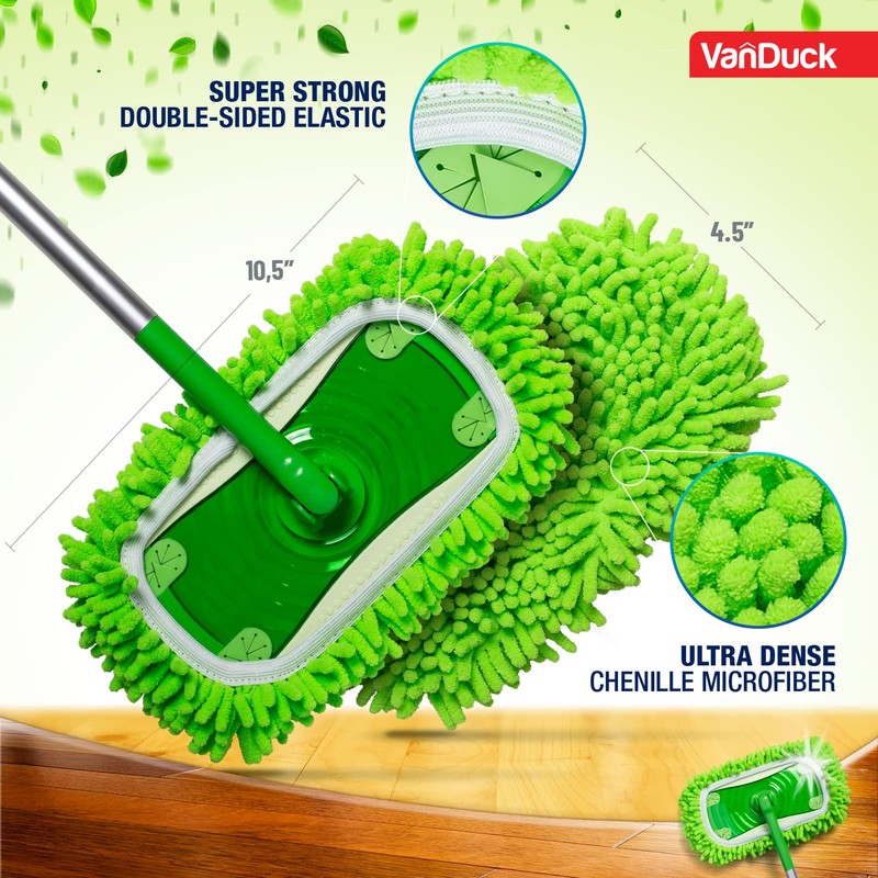 VanDuck Dust Mop Refill Compatible with Swiffer Sweeper (2 Pack)