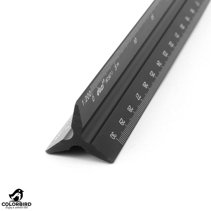 Triangle Scale, 11.8 inches (30 cm), Aluminum Ruler, Drawing (Large)