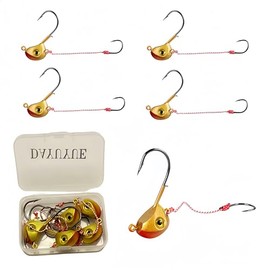 DAYUYUE 14g 5pcs Fish Head Shape Jig Head Double Hook Can Be Installed Rubber Bait Freshwater Sea Water Universal Fishing Gift