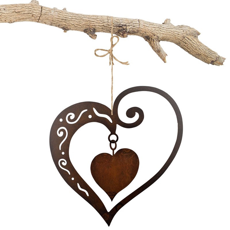 Rostikal Hanging Heart - Romantic Metal Decoration in Rust Effect
