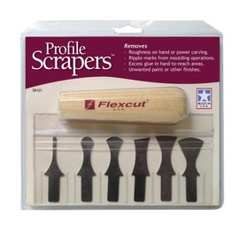 FLEXCUT Wood Carving Tools Set of 6 Interchangeable Scraper Bits SK121, Made in U.S.A.