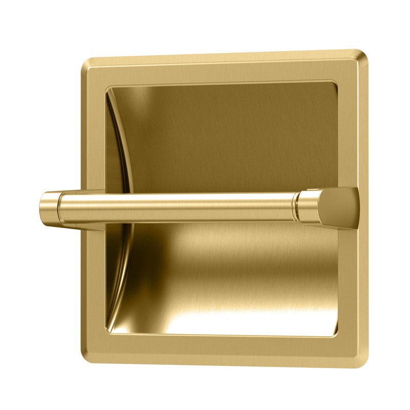 Gatco 753 Recessed Pivoting Toilet Paper Holder, Wall Mounted, Heavy