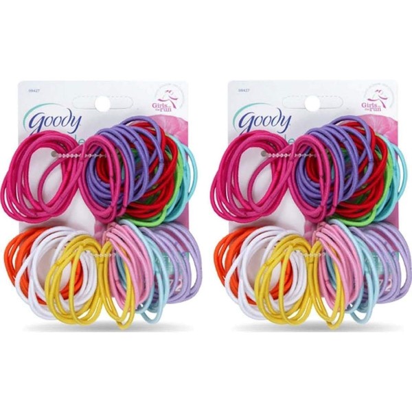 Goody Ouchless Elastic Ponytail Holders Gentle, No Metal #09427 (Colors Vary) [2 Pack of 72]