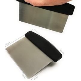Kerafactum Dough Cutter Dough Scraper Dough Spatula with Handle for Dough Processing Scraper for Dough Cutters Schlesinger Stainless Steel 15 cm Baker's Spatula with ABS (acrylonitrile butadiene styrene).