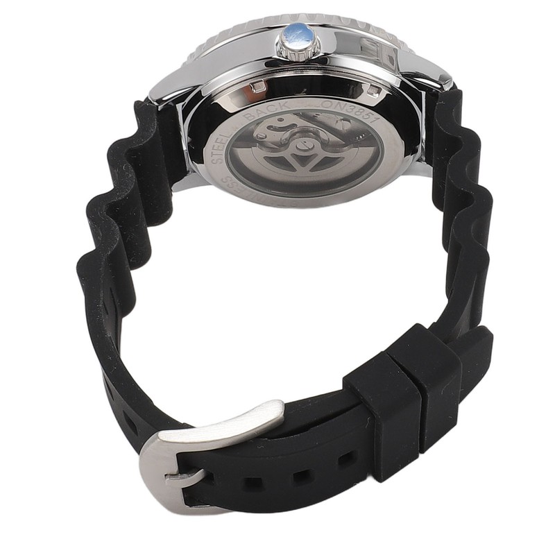 Men Chronograph Watch Rotatable Bezel Self Winding Automatic Movement Waterproof