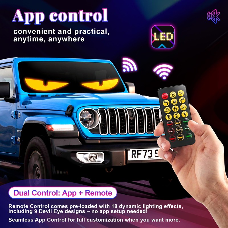 Sachie Devil's Eye 2-Pack:5800 Lux High-Brightness14 x4.3 Programmable ojos led