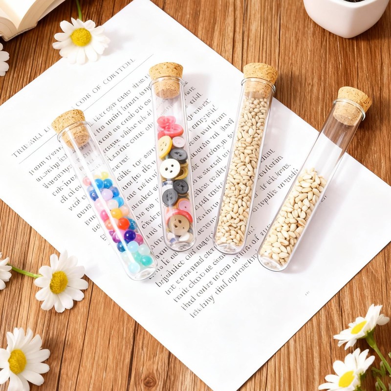 PEDOBALI 110 Pcs Glass Test Tubes with Cork Stoppers Lab