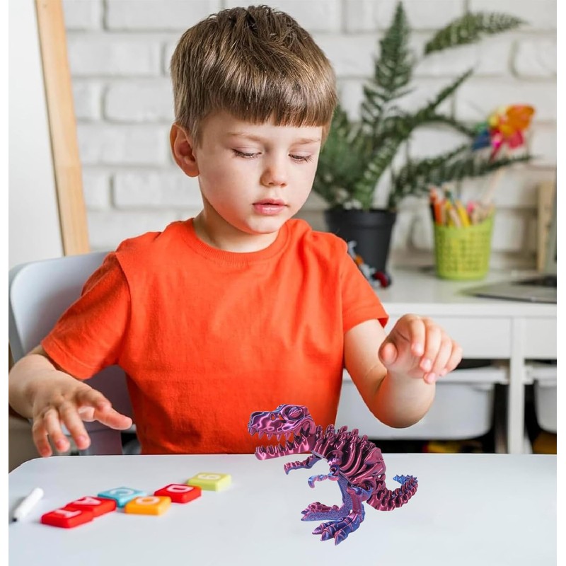 3D Printed Dinosaur Bones - Articulated T-Rex Skeleton Fidget Toy