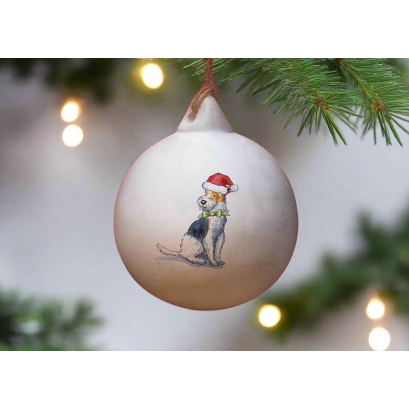 Image Industry Fox Terrier Ceramic Bauble - Tree Decoration -