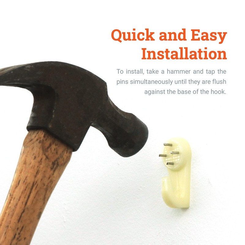 Concrete Wall Hooks Large - Supports 30lbs - Picture Hangers