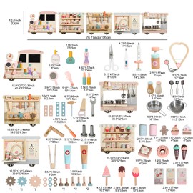 Wooden Sensory Wall Panel for Kids Activity Wall Busy Board with Wooden Toolboxes, Kitchen, Doctor Kit & More! Wall-Mounted Learning Toy for Preschoolers (3+), STEM Play