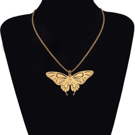 BAMAY Stainless Steel Butterfly Necklace Pendant Jewelry Dainty 18K Gold Necklace Gifts for Women Girls Butterfly Gifts Charms (Plated Gold 033)