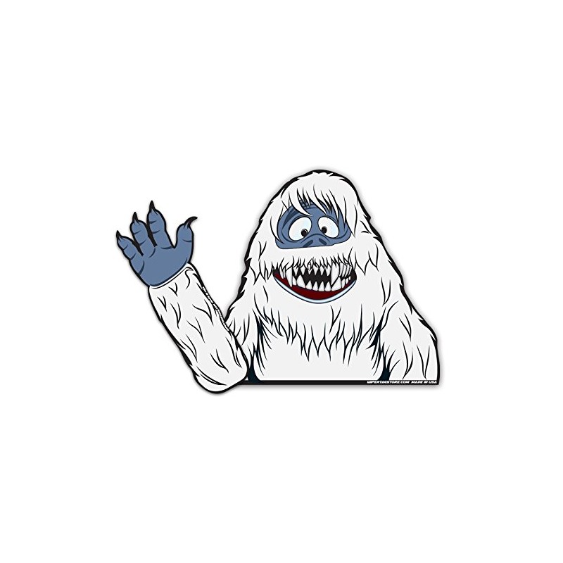 Abominable Snow Beast Christmas Snowman Waving Arm WiperTag with Decal