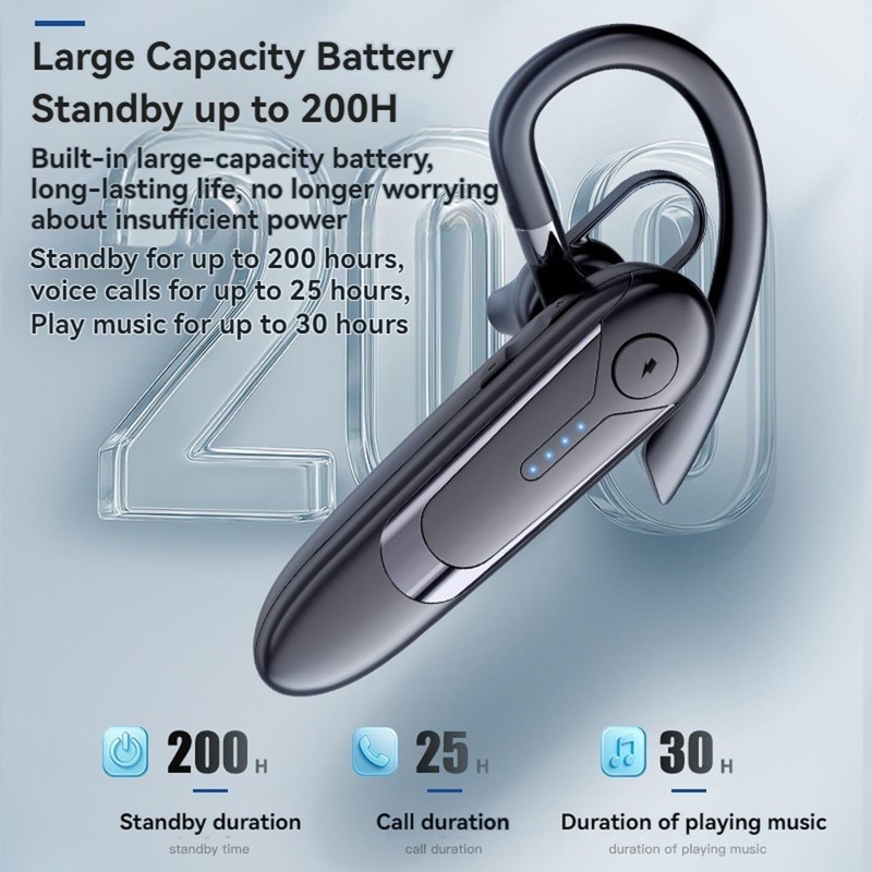 TMGADTDU Bluetooth Headset, Single-Ear Wireless Earpiece with ENC Noise Canceling