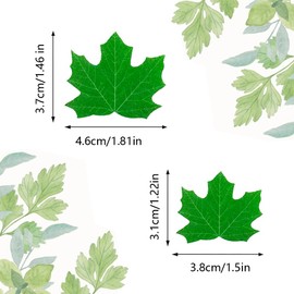 68pcs maple leaf cupcake top plug-in, edible wafer paper green leaves dress up forest series theme wedding baby birthday party dress up supplies (Maple Green 68pcs)