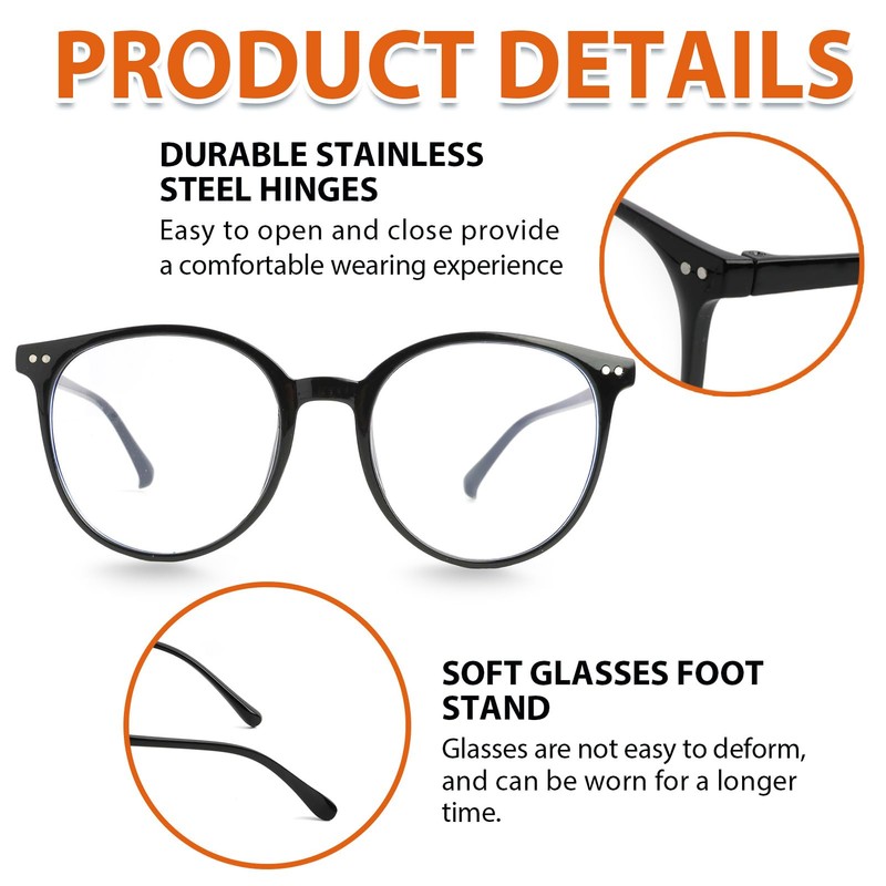 2 Pack Anti Blaues Fake Brille, Blue Light Glasses, Hochwertige
