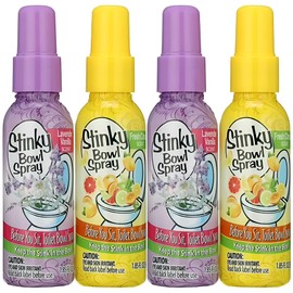 Set of 4 Stinky Bowl Spray 1.85oz - Before You Go Toilet Bathroom Deodorizer - Features Fresh Citrus Scent and Lavender Scent!