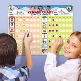 Learn & Climb Chore Chart for Multiple Kids, Behavior Chart for Kids at Home, Dry erase, an...