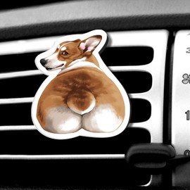 WIRESTER Fresh Scented Car Air Freshener Vent Clip, Decorative Accessories, Interior Decoration for Cars - Pembroke Welsh Corgi Dog Butt Looking Back (1)