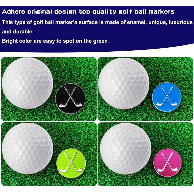 Adhere Golf ball Markers Soft Enamel golf ball markers with